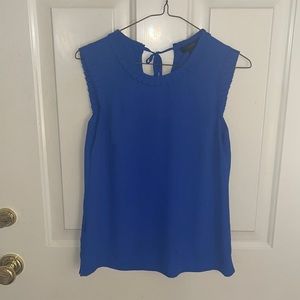 J Crew Sleeveless Blue Polyester Top with trim 00​​​